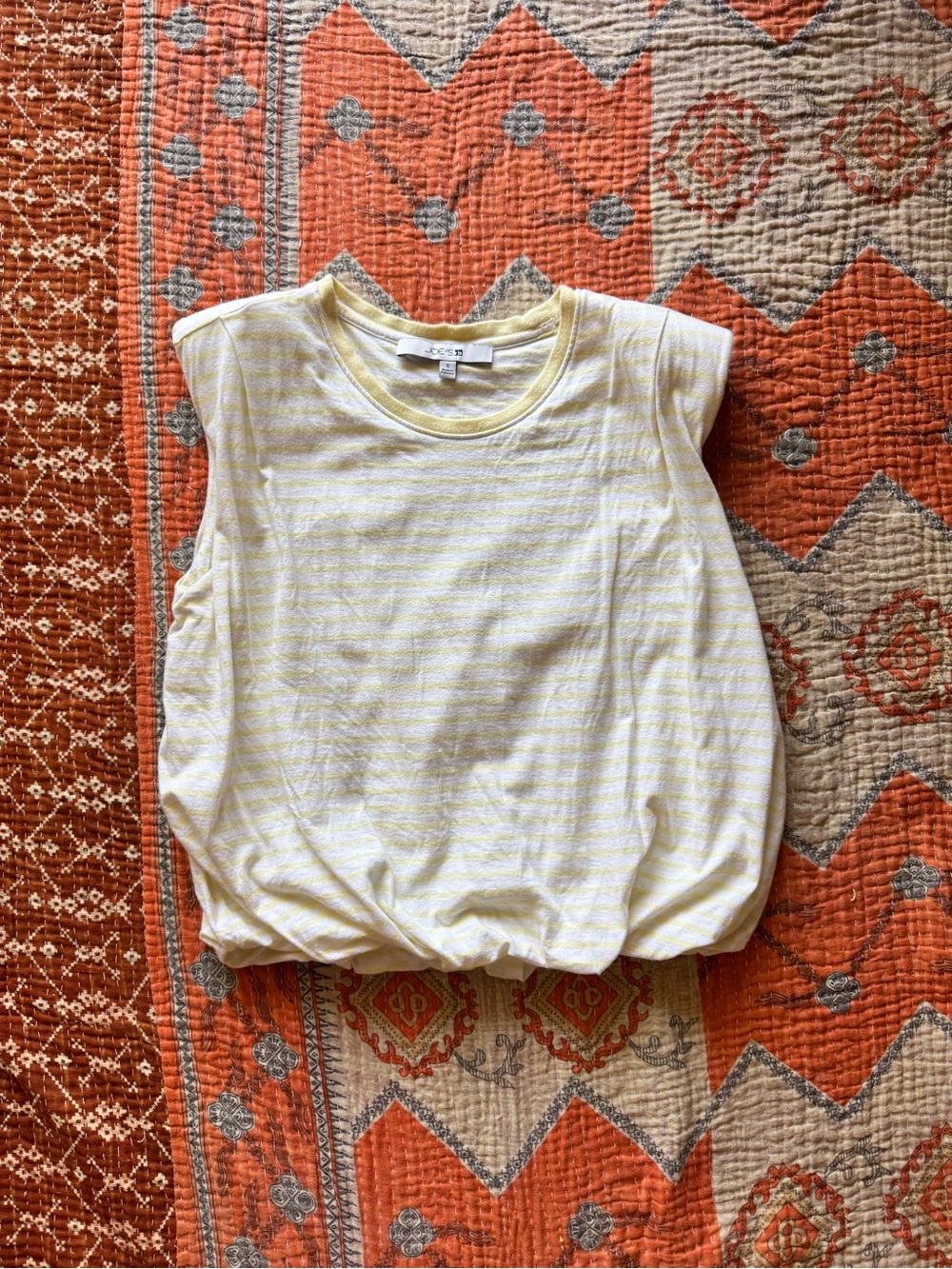 JOE’S JEANS - Yellow and White Striped Bubble Tank